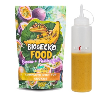BioGecko Food Banan & Morela 100g + butelka 240ml do pokarmów