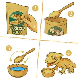 BioGecko Food Banana & Apple 100g pokarm dla gekonów orzęsionych i innych jaszczurek BANAN-JABŁKO+OWADY