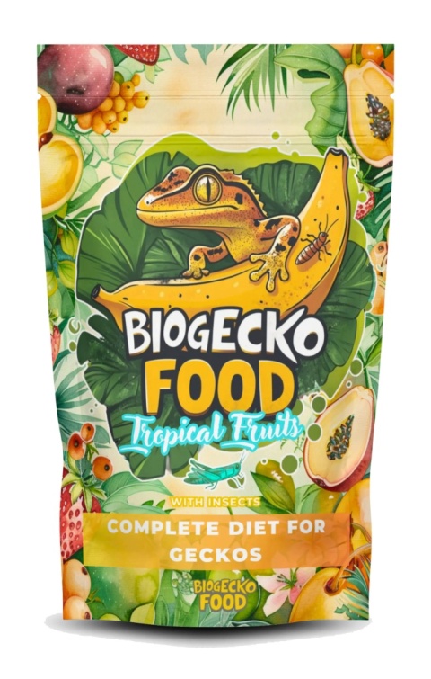 BioGecko Food Banana & Tropical Fruits 100g pokarm dla gekonów orzęsionych i innych jaszczurek BANAN-OWOCE TROPIKALNE+OWADY