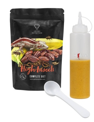 Gecko Nutrition High Insect 100g + Butelka do wyciskania pokarmów 230ml + Łyżeczka-miarka MiniSpoon