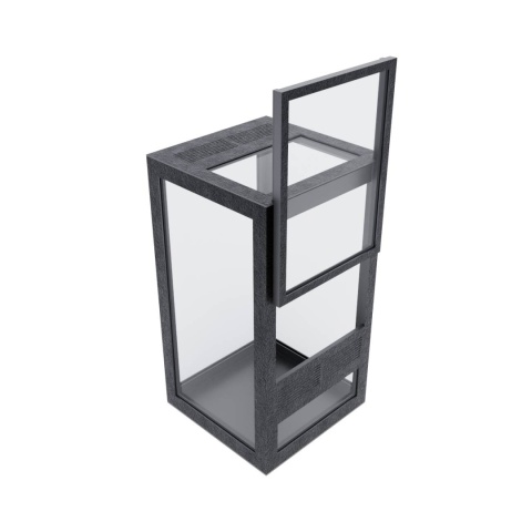 Terrarium szklane z ramkowe 7x7x13cm gilotyna - czarne Terrarium szklane z ramkowe 7x7x13cm gilotyna - czarne