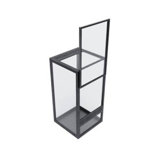 Terrarium szklane z ramkowe 10x10x20cm gilotyna - czarne