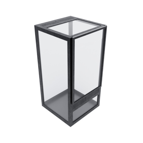 Terrarium szklane z ramkowe 10x10x20cm gilotyna - czarne Terrarium szklane z ramkowe 10x10x20cm gilotyna - czarne