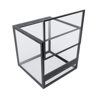 Terrarium szklane z ramkowe 15x15x15cm gilotyna - czarne