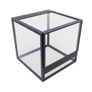 Terrarium szklane z ramkowe 15x15x15cm gilotyna - czarne