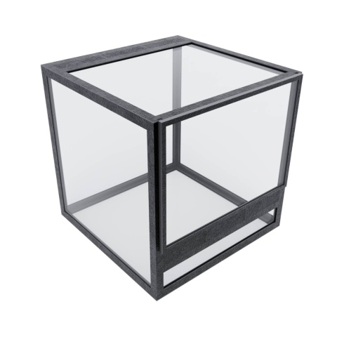 Terrarium szklane z ramkowe 15x15x15cm gilotyna - czarne Terrarium szklane z ramkowe 15x15x15cm gilotyna - czarne