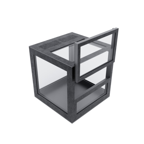 Terrarium szklane z ramkowe 7x7x7cm gilotyna - czarne Terrarium szklane z ramkowe 7x7x7cm gilotyna - czarne