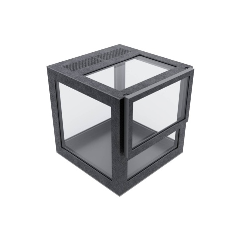 Terrarium szklane z ramkowe 7x7x7cm gilotyna - czarne Terrarium szklane z ramkowe 7x7x7cm gilotyna - czarne