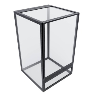 Terrarium szklane z ramkowe 15x15x20cm gilotyna - czarne