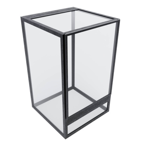 Terrarium szklane z ramkowe 15x15x20cm gilotyna - czarne Terrarium szklane z ramkowe 15x15x20cm gilotyna - czarne