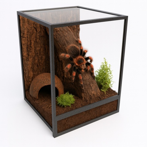 Terrarium szklane z ramkowe 15x15x25cm gilotyna - czarne Terrarium szklane z ramkowe 15x15x25cm gilotyna - czarne