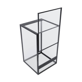Terrarium szklane z ramkowe 15x15x25cm gilotyna - czarne
