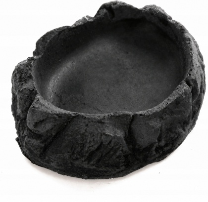 EXO PLANET Miska z żywicy Shadow Rock S czarna (9,5x7,5x2,5 cm)