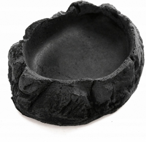 EXO PLANET Miska z żywicy Shadow Rock S czarna (9,5x7,5x2,5 cm)