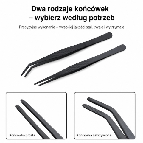 EXO PLANET Pęseta Terrarystyczna 20 cm prosta - czarna