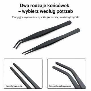 EXO PLANET Pęseta Terrarystyczna 16 cm zagięta - czarna
