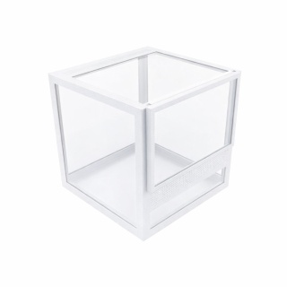 Terrarium szklane ramkowe 10x10x10cm gilotyna - białe