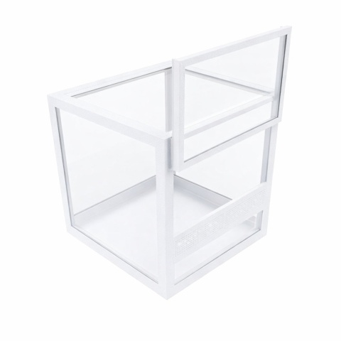 Terrarium szklane ramkowe 10x10x10cm gilotyna - białe