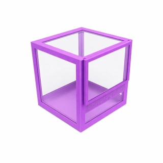 Terrarium szklane ramkowe 10x10x10cm gilotyna - fioletowe