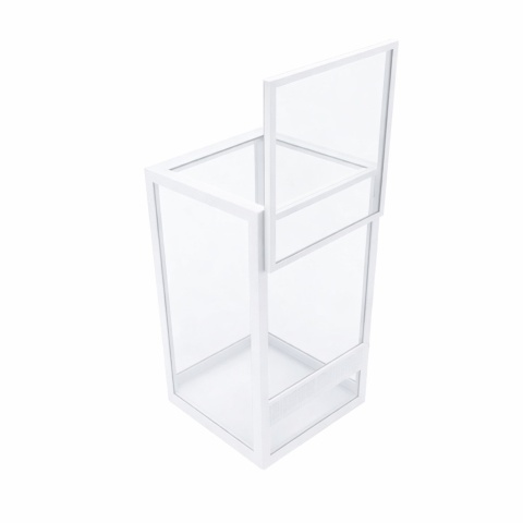 Terrarium szklane ramkowe 10x10x15cm gilotyna - białe