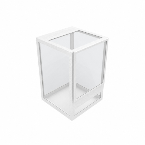 Terrarium szklane ramkowe 10x10x15cm gilotyna - białe