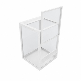Terrarium szklane ramkowe 10x10x15cm gilotyna - białe