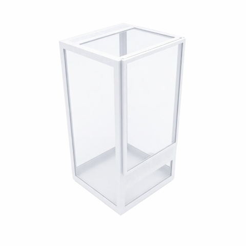 Terrarium szklane ramkowe 10x10x15cm gilotyna - białe