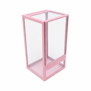 Terrarium szklane ramkowe 10x10x15cm gilotyna - różowe