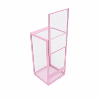 Terrarium szklane ramkowe 10x10x15cm gilotyna - różowe