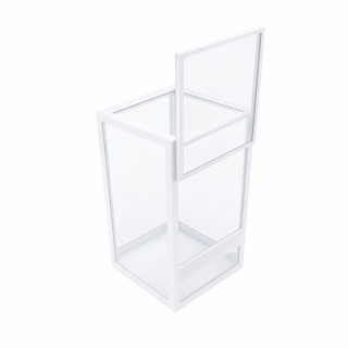 Terrarium szklane ramkowe 10x10x20cm gilotyna - białe