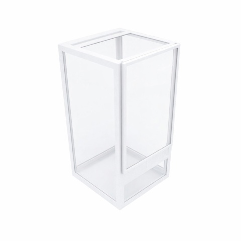 Terrarium szklane ramkowe 10x10x20cm gilotyna - białe