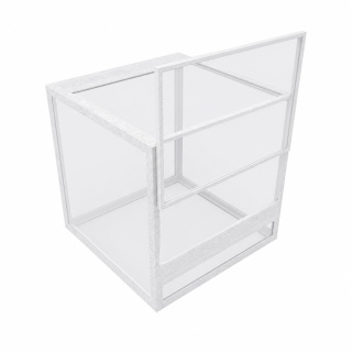 Terrarium szklane ramkowe 15x15x15cm gilotyna - białe