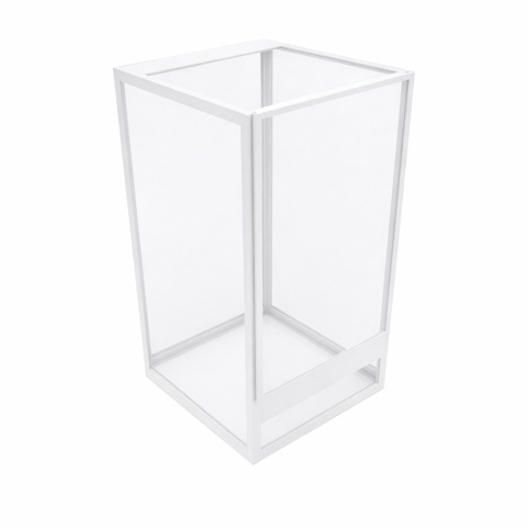 Terrarium szklane ramkowe 15x15x20cm gilotyna - białe