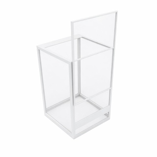 Terrarium szklane ramkowe 15x15x20cm gilotyna - białe