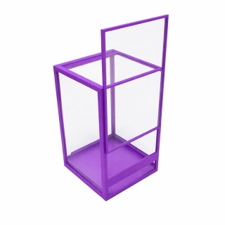 Terrarium szklane ramkowe 15x15x20cm gilotyna - fioletowe