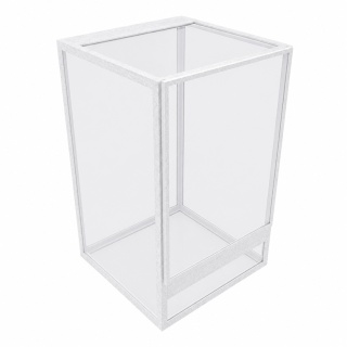 Terrarium szklane ramkowe 15x15x25cm gilotyna - białe