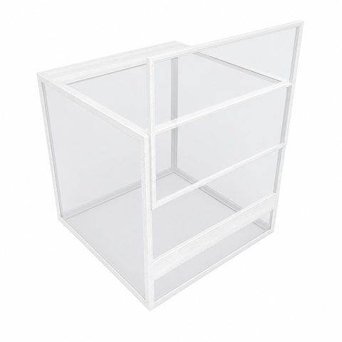Terrarium szklane ramkowe 20x20x20cm gilotyna - białe