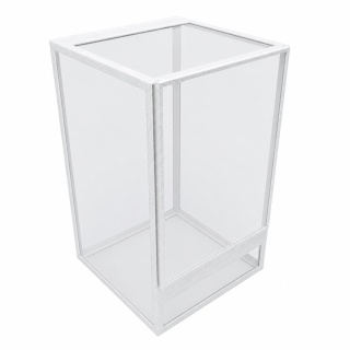Terrarium szklane ramkowe 20x20x25cm gilotyna - białe