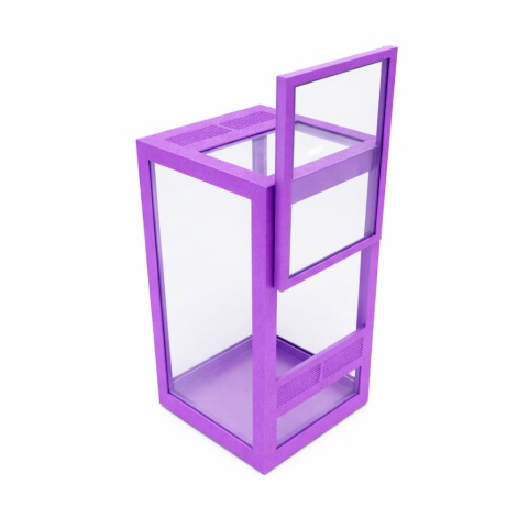 Terrarium szklane ramkowe 7x7x13cm gilotyna - fioletowe