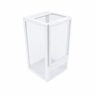 Terrarium szklane ramkowe 7x7x13cm gilotyna - białe
