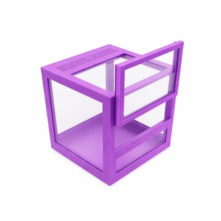 Terrarium szklane ramkowe 7x7x7cm gilotyna - fioletowe